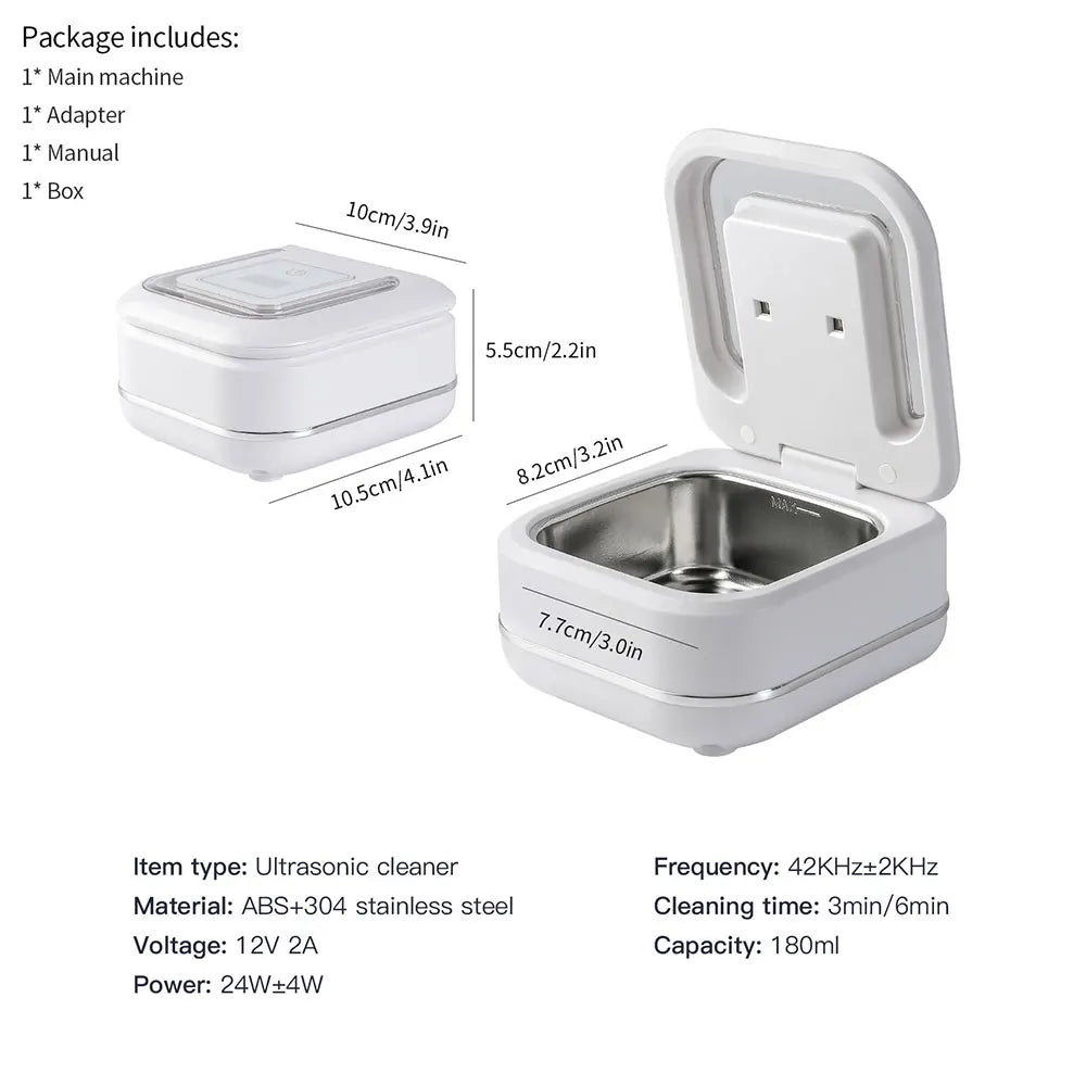 Ultraschallreiniger für den Haushalt, Ultraschall-Schmuckreiniger, UV-Licht-Sterilisation, Ultraschall-Reinigungsgerät für Zahnprothesen