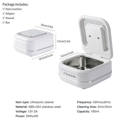 Ultraschallreiniger für den Haushalt, Ultraschall-Schmuckreiniger, UV-Licht-Sterilisation, Ultraschall-Reinigungsgerät für Zahnprothesen