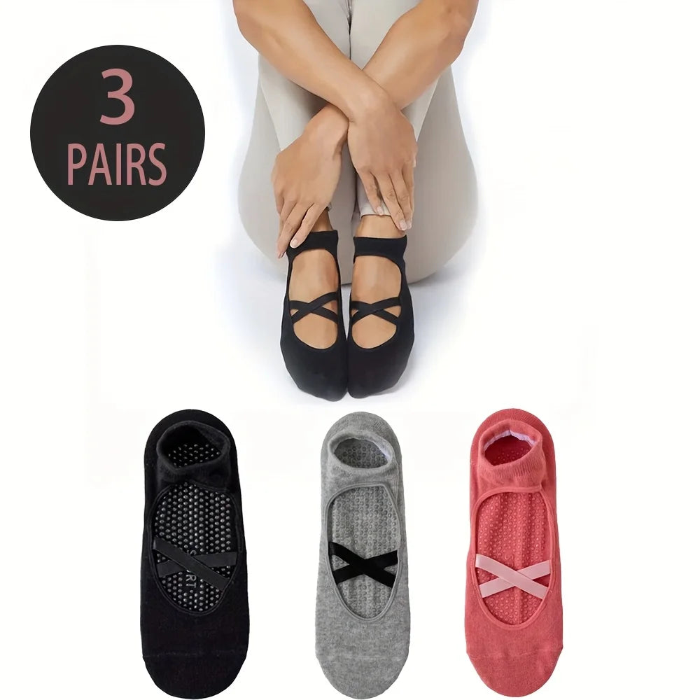 Women's non slip yoga socks with sports grip, ideal gift for running, gym, Pilates, ballet, and floor exercises