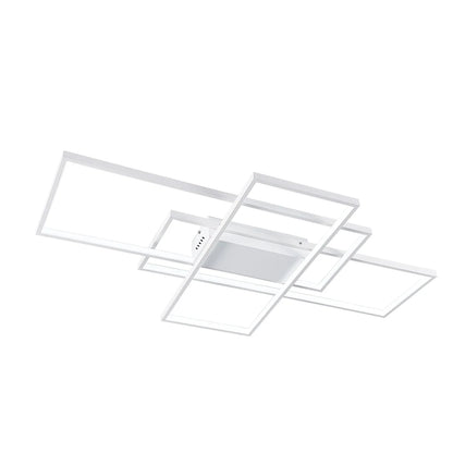 KOMORE Neutral Style Rectangular LED Semi Flush Ceiling Light,  White / Stepless Dimming for Office, Living Room, Bedroom
