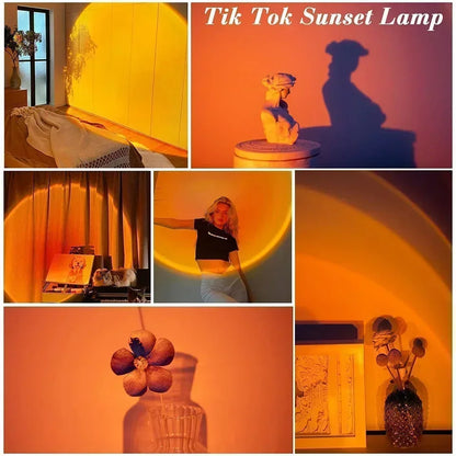 Sunset Lamp Projection Led Lights with Remote 16 Colors Night Light 360° Rotation Rainbow Lights 4 Modes Setting for Photograph