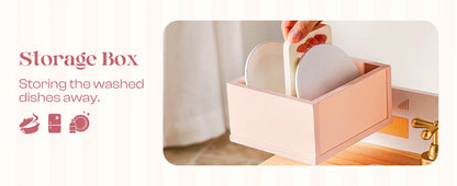 Robotime Robud Kids Corner Kitchen Playset Wooden Play Kitchen Set with Realistic Sound Pretend Play Gift for Boys Girls Pink