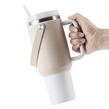 Cup Protective Sleeve Water Bottle Carrier Bag with Portable Handle Reusable Water Bottle Boot Silicone for Stanley Cup 40oz