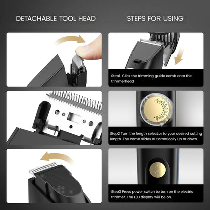 Sejoy Electric Hair Clipper,Rechargeable Hair Trimmer,IPX7 Waterproof,Adjustable Speed Barber Clippers For Men Professional