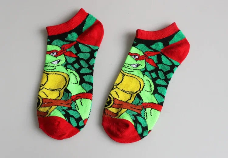 Teenage Mutant Ninja Turtles TMNT Socks Cartoon Women Men Anime Cute Socks Short Cotton Blends Low Cut Ankle Boat Socks Summer