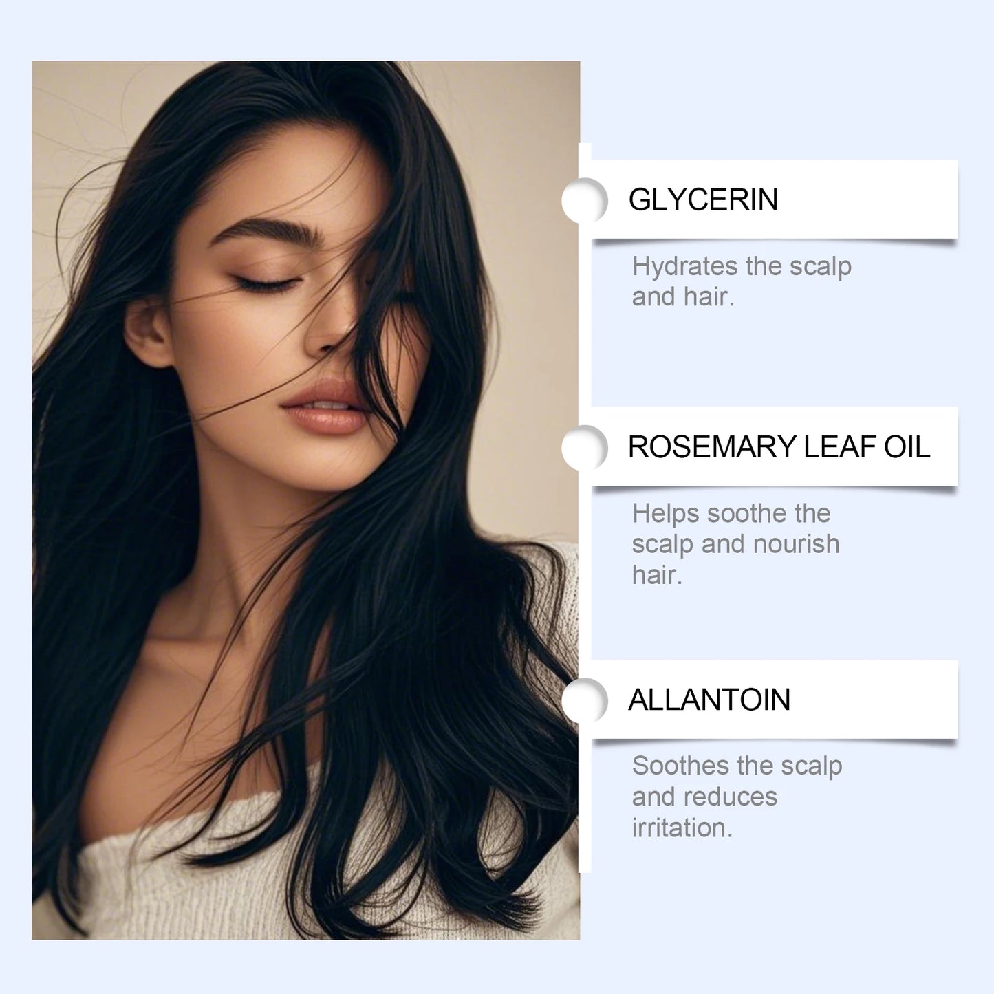 Rosemary Oil Dense Hair Essential Roller For Damaged Hair Care Treatment Smoothing Shiny Soften Hair Scalp Massage Serum