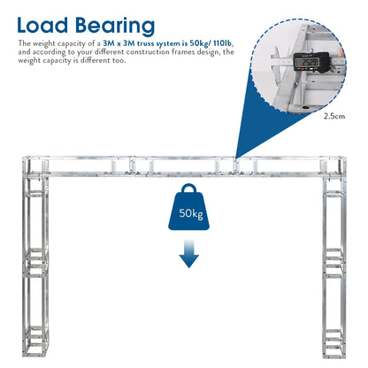 Iron Square Segments Truss Tower, Stage Club, DJ Lighting Frame, Perform Show Supports, 3Pcs/set