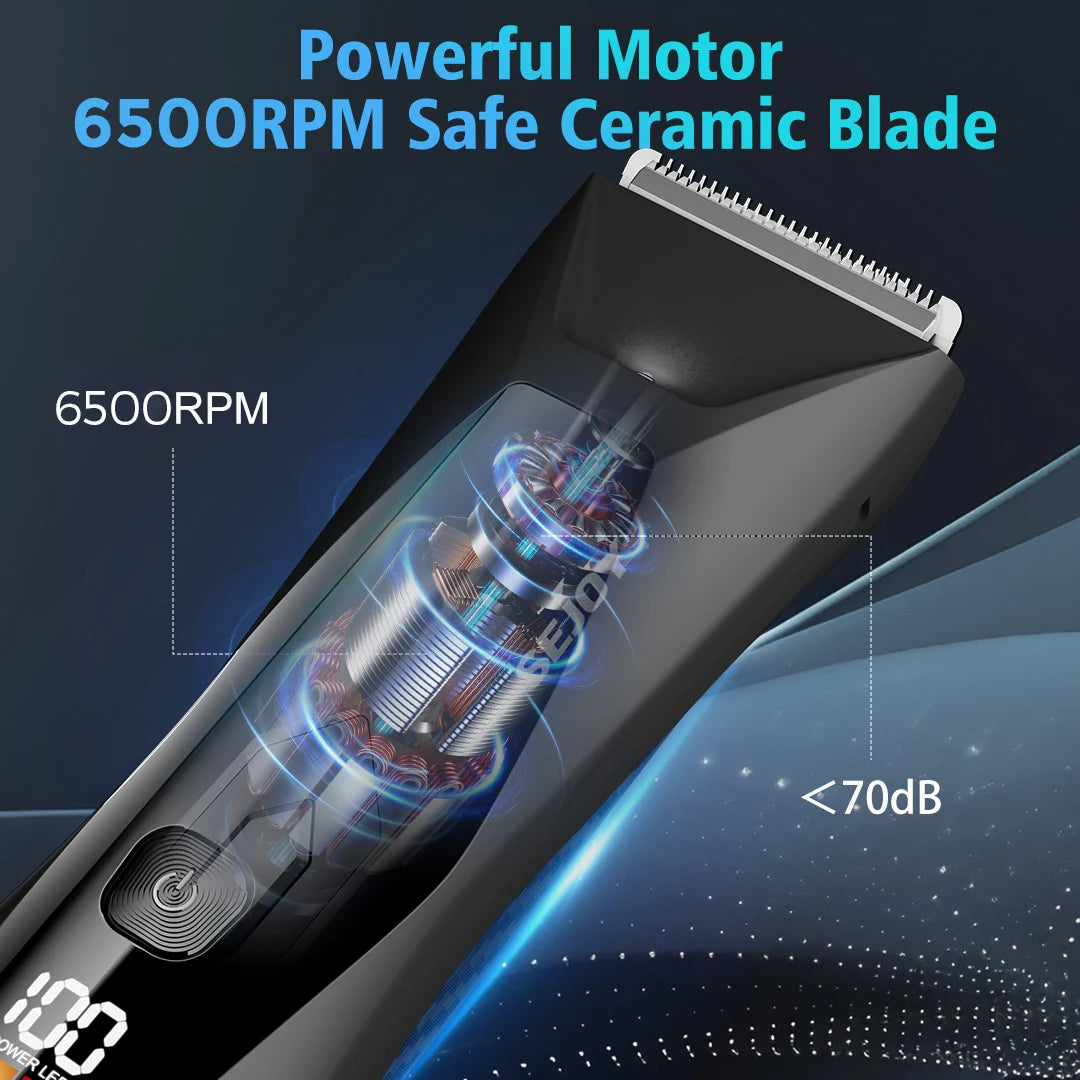 Sejoy Body Hair Trimmer Clipper for Men,Rechargeable Cordless Barber Clippers,Electric Hair Trimmer,Waterproof Beard Trimmer