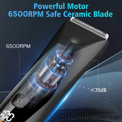 Sejoy Body Hair Trimmer Clipper for Men,Rechargeable Cordless Barber Clippers,Electric Hair Trimmer,Waterproof Beard Trimmer