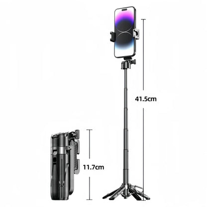 Portable Bluetooth Selfie Stick Tripod with Remote, Foldable Phone Holder Stand for iPhone & Smartphones, Mini Keychain Design