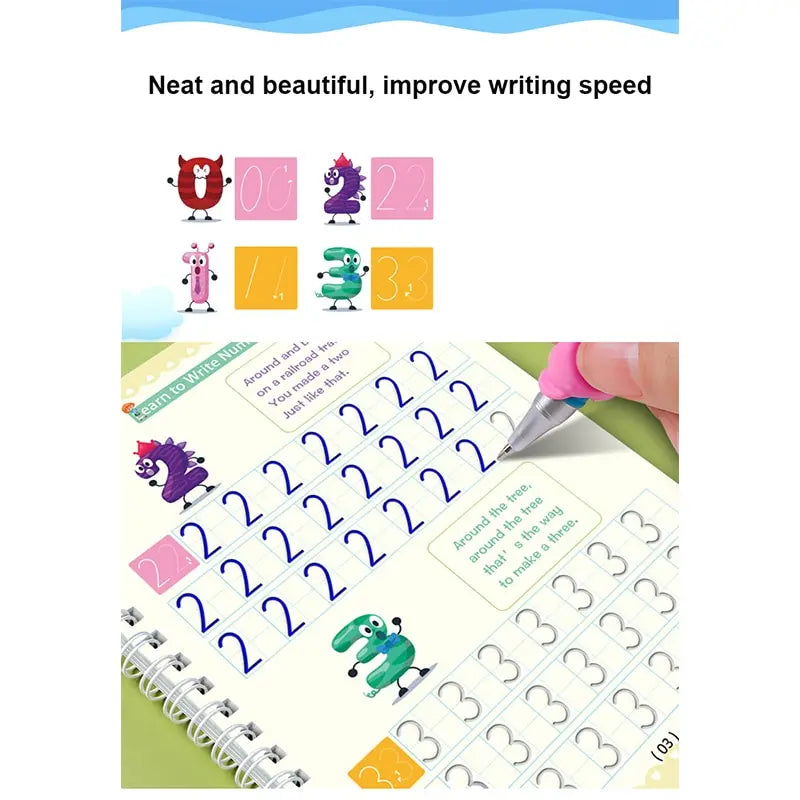 Writing Exercise Books English Groove Magic Practice Copybook Children's Book Learning Numbers Letters Alphabet Calligraphy Gift