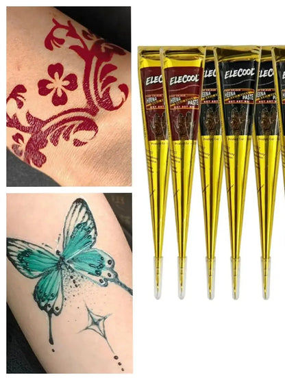 25g Indian Henna Dark Red Tattoo Paste Temporary Henna Cone For Tattoo Body Art Sticker Special Body Art Paint Henna