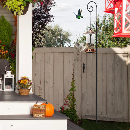 Hohe Hirtenstabhaken, Metall-Gartenhaken, 3-teiliger Rohrständer, abnehmbare Vogelfutterstange, Gartenhänger, 2 Stück