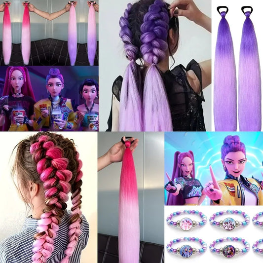 Kpop Demon Hunter Birthday Huntrix Kpop Warrior Costume Birthday Hair Accessiorie Party Gifts Rumi Mira Favors Hair Accessiories