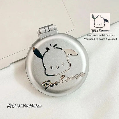 1 piece of Hello Kitty Sanrio Folding Hair Comb, Hair Style and Mirror Cinnamoroll Anime Portable Travel Comb Tool