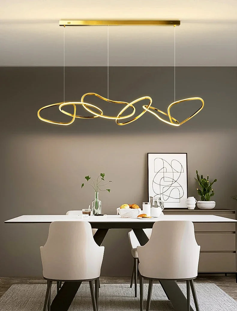 Modern Simplicity Circle LED Pendant Lights for Dining Living Home Decor Hanging Ring Chandelier Lamp Fixture