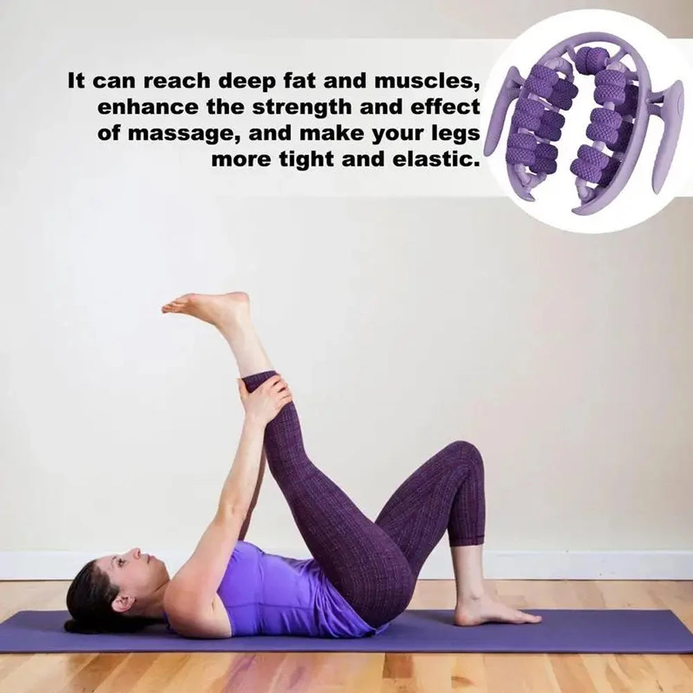 1Pc 26 Wheel Annular Leg Clamp Massager 360-degree Rotation Multifunctional Cellulite Massager Handheld Smooth Tool