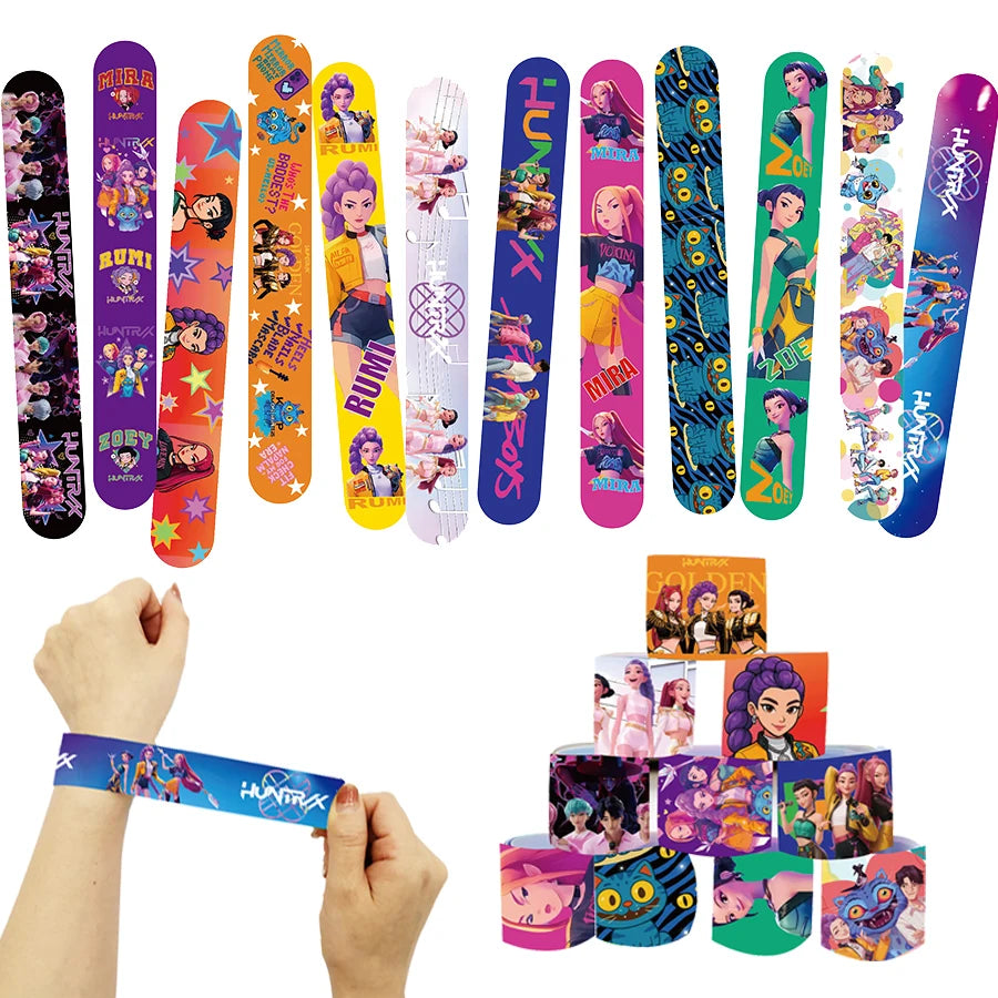 K-POP Demon Hunters Party Favors Slap Bracelets Wristbands Christmas Stocking Fillers Birthday Party Decoration Gifts Classroom