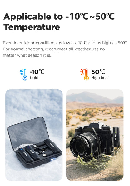 BOYA BOYALINK Wireless Lavalier Lapel Microphone for iPhone Android DSLR Camera Youtube Live Streaming Audio Recording Interview