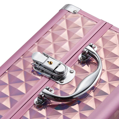 Modishion Professional Makeup Case Portable Makeup Case 2 Trays with Mirror Makeup Tool Storage Box Travel Makeup Case