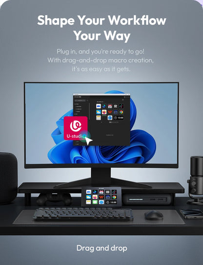 Ulanzi D200 Stream Deck Keyboard 13 LCD Keys All Customizable for Gaming Boardcast Livestreaming Office Content Creation YouTube
