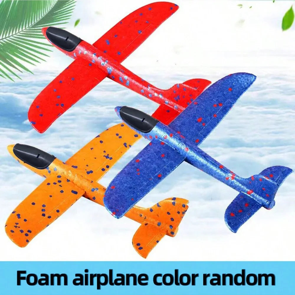 Kids Foam Catapult Plane Launcher - Outdoor Flying Glider Toy Set