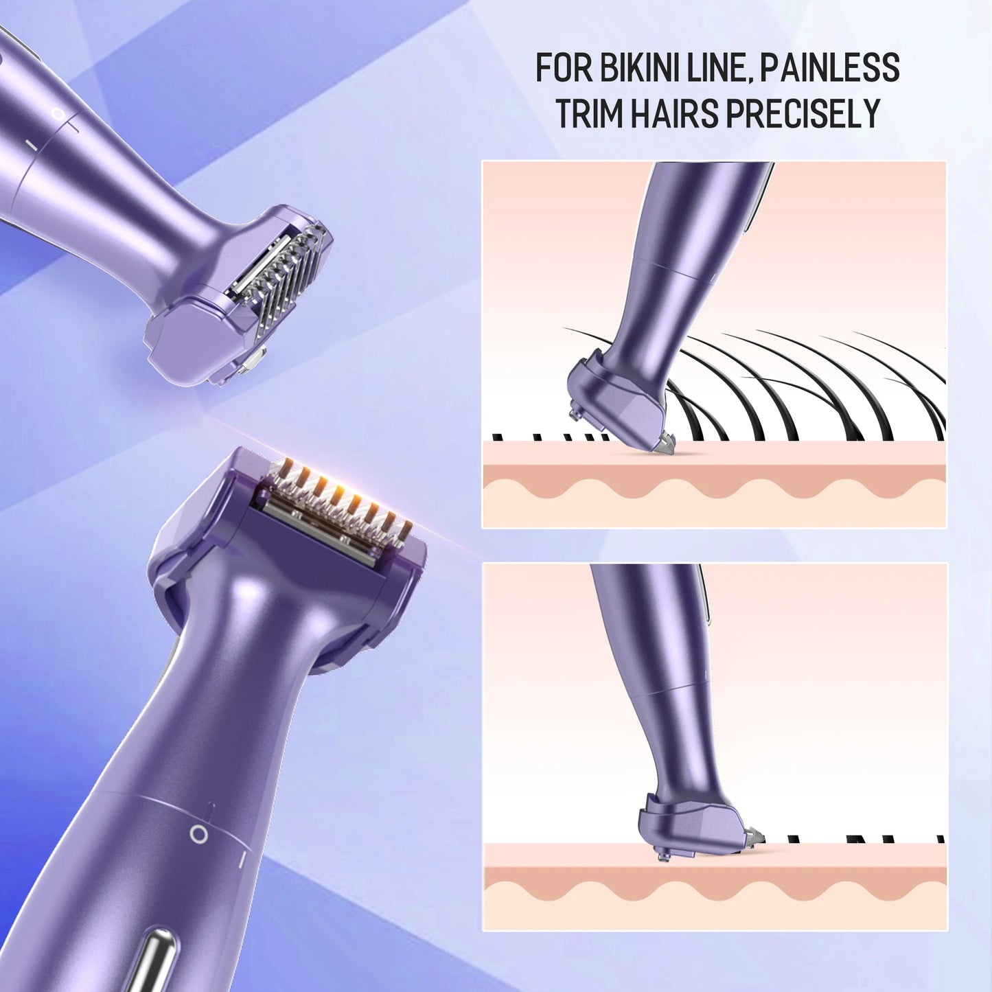 Sejoy 6-in-1 Body Hair Remover Kit Electric Razors for Women Men Bikini Hair Trimmer for Face Eyebrow Nose Arms Legs Pubic