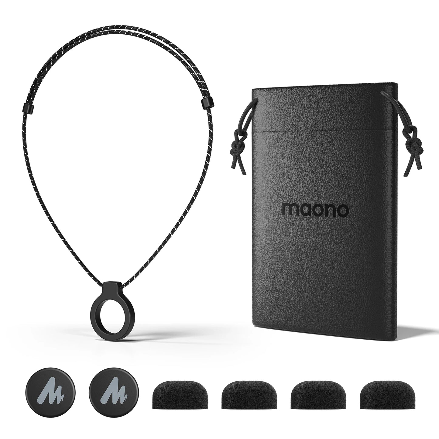 MAONO Wave T1 mini Wireless Lavalier Microphone Mini Lapel Mic for iPhone Android PC AI Noise Cancellation for Video Recording