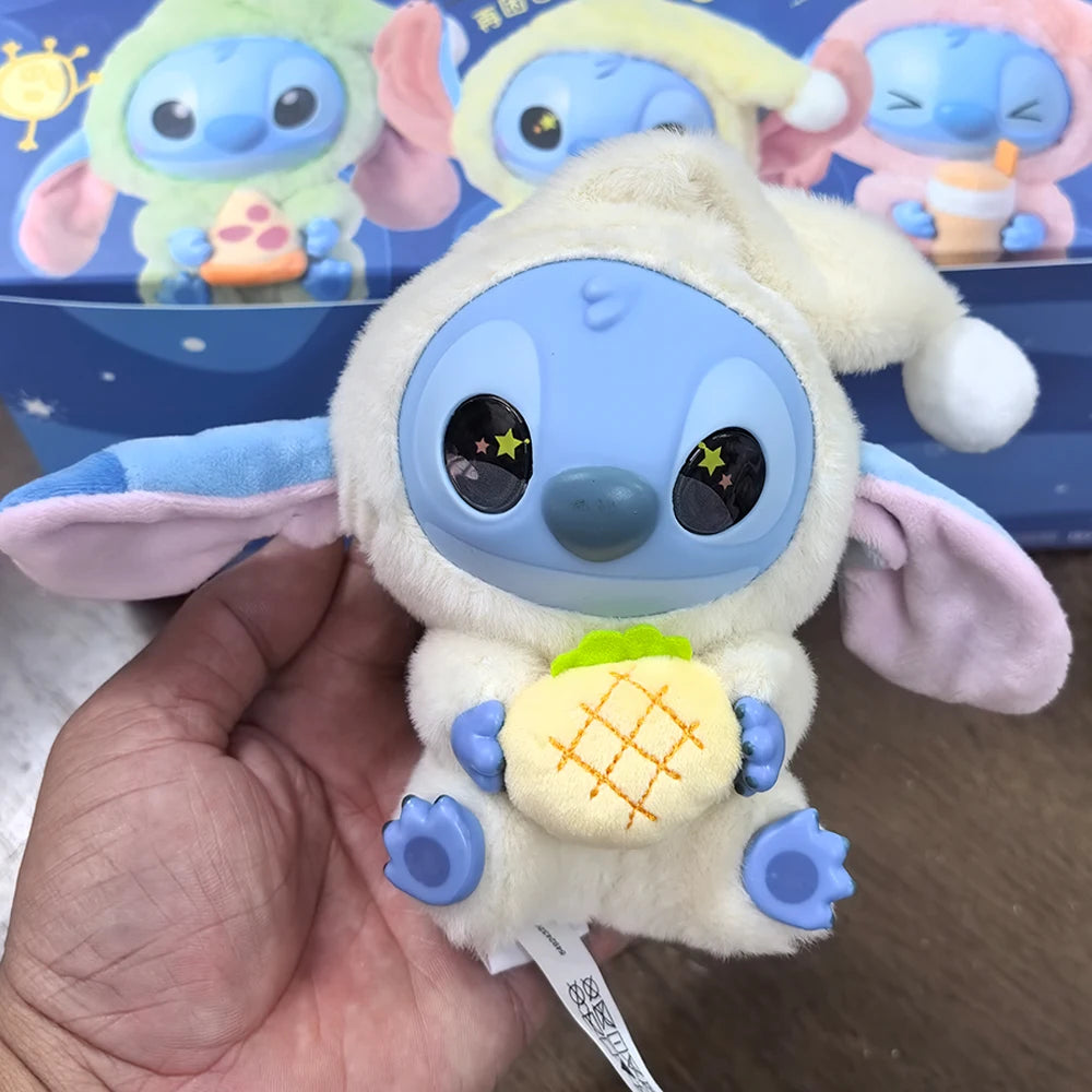 Heißes Spielzeug! Kawaii Stitch Blindbox-Tasche „Eat Some Thing Before Sleep“-Serie Vinyl-Anhänger, süße Puppe, Überraschungsbox, flauschige Puppe für Erwachsene