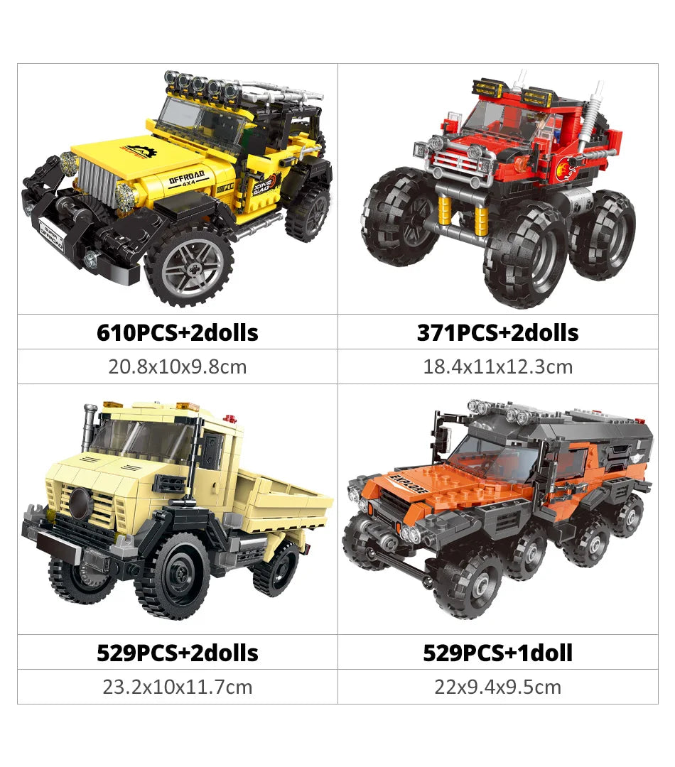 ZKZC Technical Off-road Racing Vehicle Truck Car Model Building Blocks City Monster Trucks Bricks Toys For Children Gift
