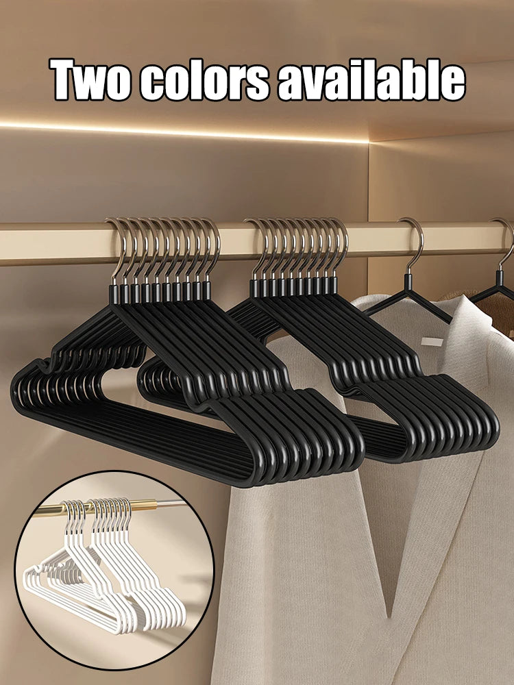10pcs- Metal Traceless No-slip Clothes Hangers, Durable Strong Clothes Racks, Household Space Saver For Organization Of Bedroom,