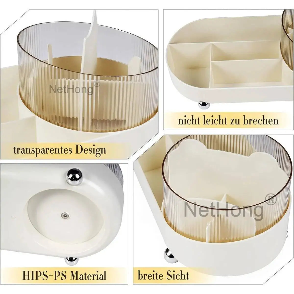 360° Rotating Pen Holder Desk Tidy Organizer Pencil Pot Makeup Brush Storage Box