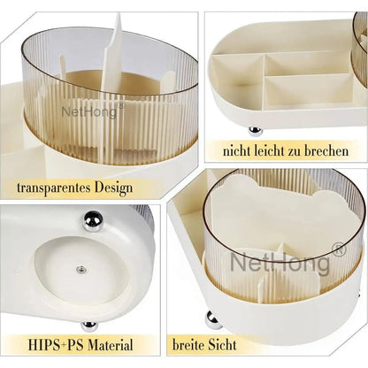 360° Rotating Pen Holder Desk Tidy Organizer Pencil Pot Makeup Brush Storage Box