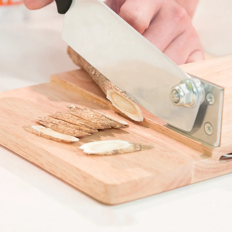 Biltong Cutter Biltong & Jerky Slicer + Oak Cutting Board Household Wooden Seat Guillotine