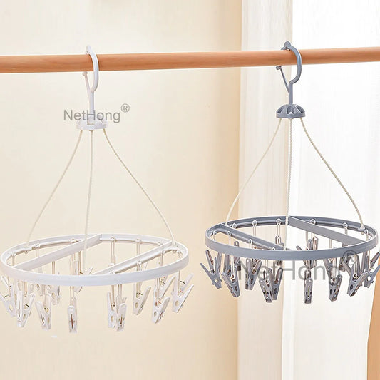 20 Pegs Thickened Laundry Clip Underwear Socks Hanger Airer Cloth Dryer Rack UK