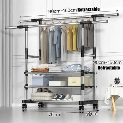 Telescopic Mobile Clothes Rack