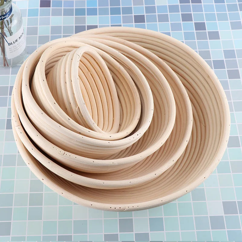 UPORS Rattan Bread Proofing Basket Natural Oval Rattan Wicker Dough Fermentation Sourdough Banneton Bread Basket for Baking