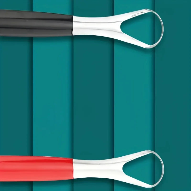 A Stainless Steel Tongue Scraper Designed to Bad Breath, This Reusable Oral Hygiene Tool Serves As a Tongue Cleaning Beauty