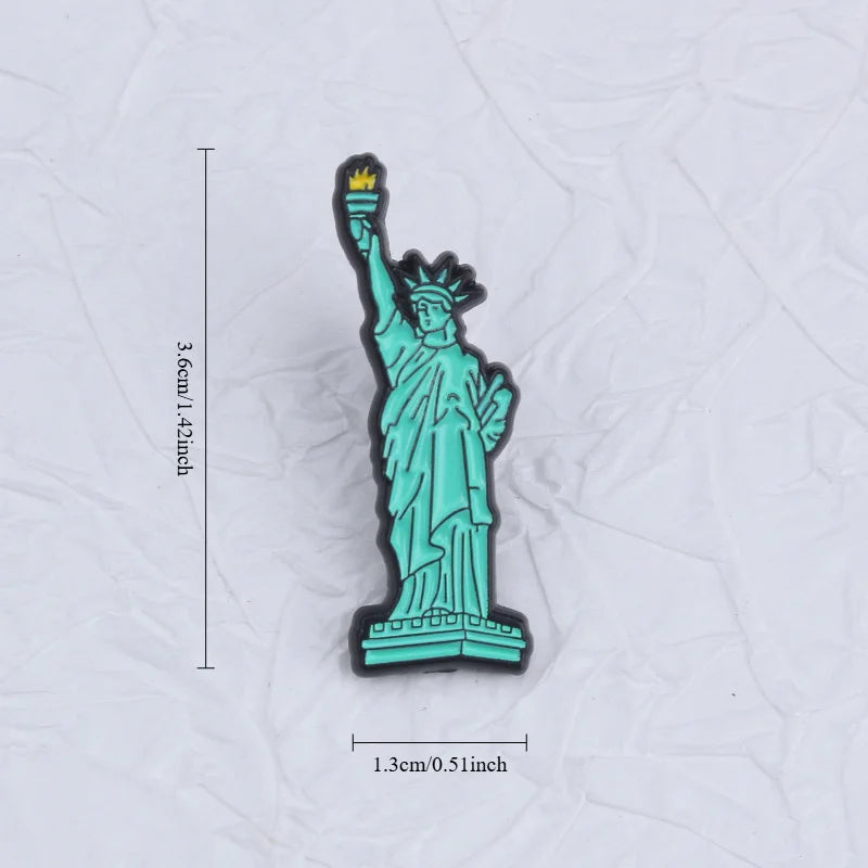 1pc Statue badge Interesting New York hard enamel pin
