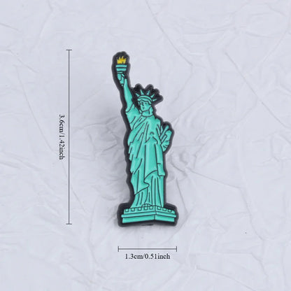 1pc Statue badge Interesting New York hard enamel pin