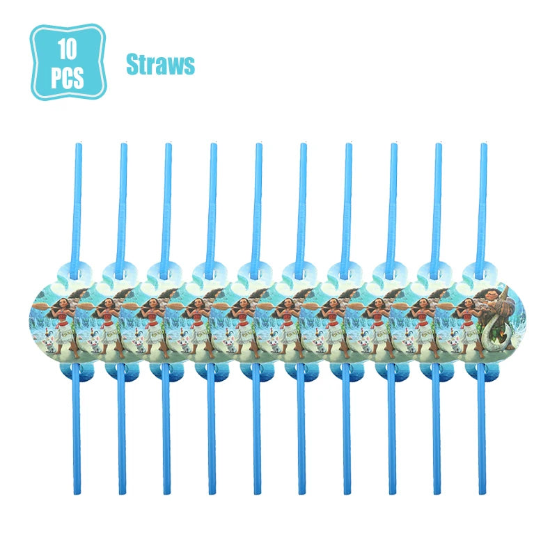 Moana 2 Birthday Party Decoration Supplie Vaiana Birthday Decoration Set Tableware Balloons Backdrop Plates Cups Baby Shower Toy