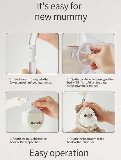 Banshili Music Bed Bell Baby Mobile Cute Cartoon Soothing Boys and Girls Toys Baby Mobile for Crib Baby