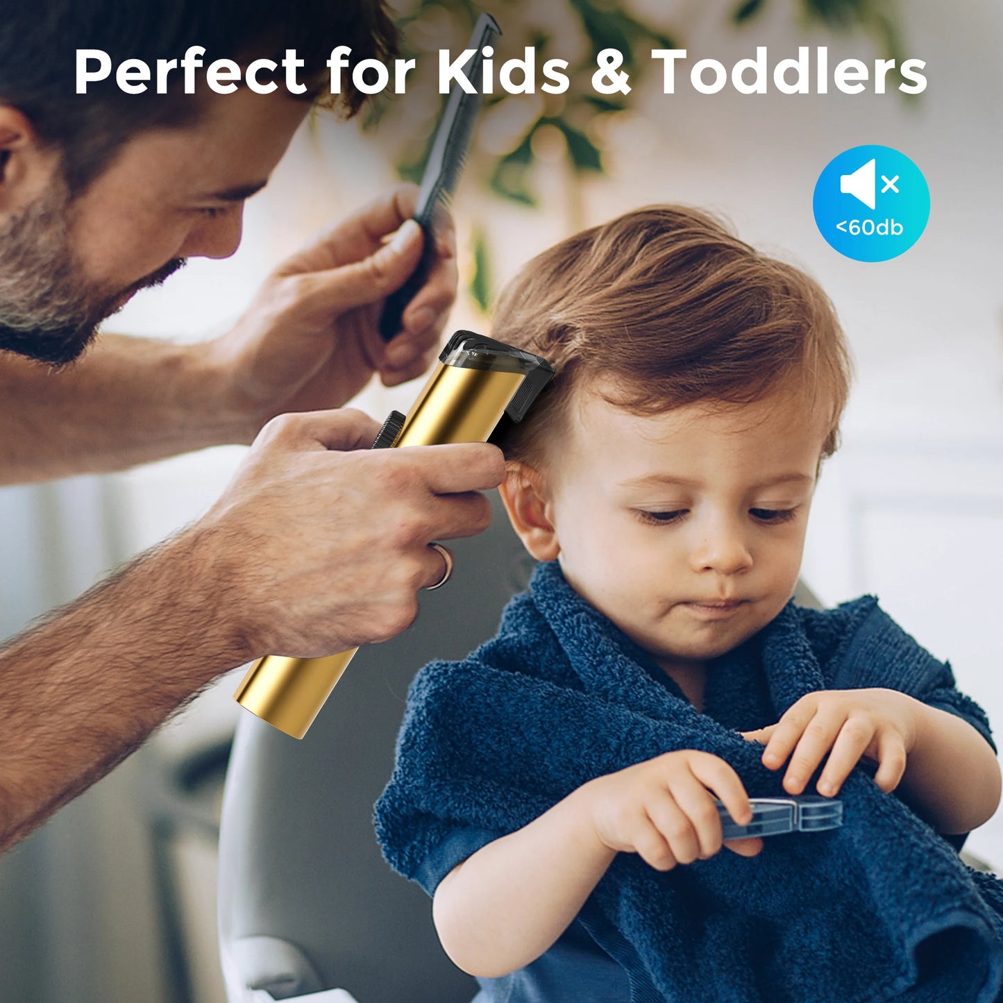 SEJOY Hair Clipper Kit Professional Hair Nose Trimmer for Men Reachageable Waterproof Haircutting Machine,Gold