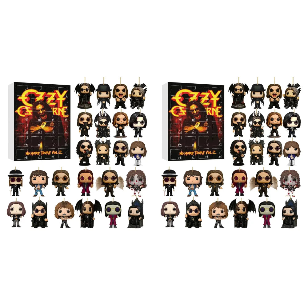 1/2PCS Ozzy Osbourne Rocking Advent Calendar 2D Acrylic Rocky Countdown Calendar Mini Rock Godfather Ornaments Backpack Pendant