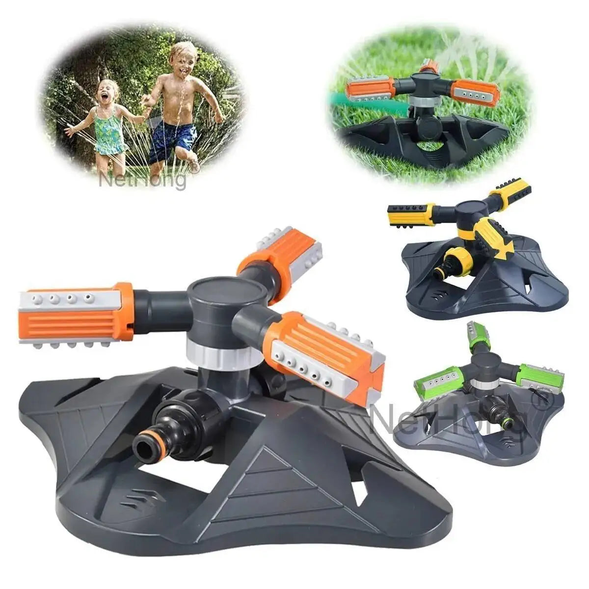 360° Water Sprinkler Lawn Irrigation Automatic Rotating For Garden Watering UK