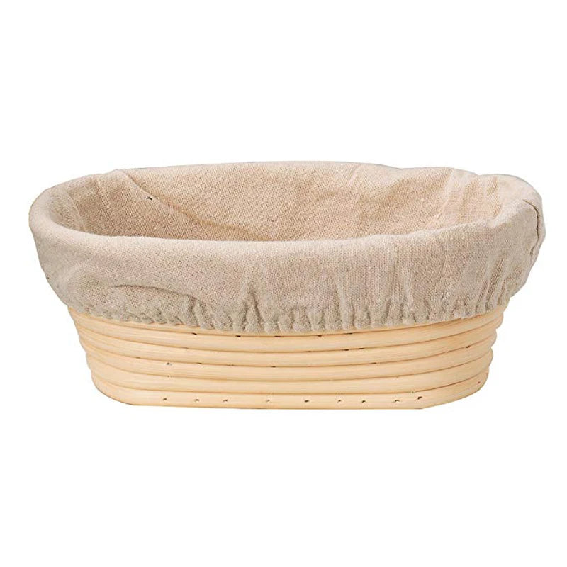 UPORS Rattan Bread Proofing Basket Natural Oval Rattan Wicker Dough Fermentation Sourdough Banneton Bread Basket for Baking