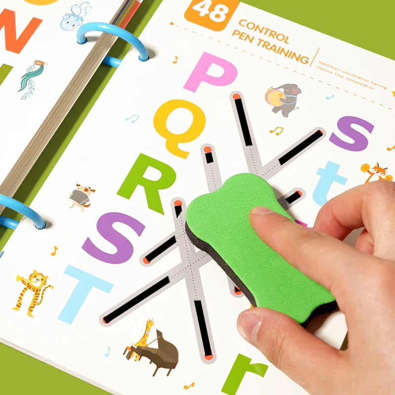 Montessori Writing Control Training Book Reusable Magical Tracing Workbook Practice Book Children Drawing Education Stationery