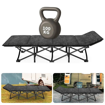 Cot Heavy-Duty Portable Camping Folding Sleeping Bed With Mattress