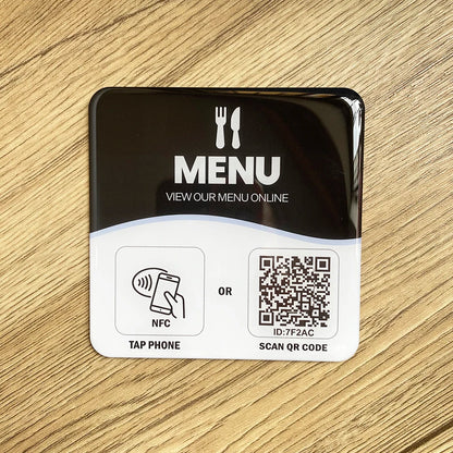 10X10cm QR Code and NFC Tap  Sticky  Instagram Facebook Tripadvisor Trustpilot ReviewGoogle Review Plaque