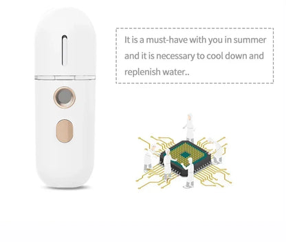 Mini Portable Humidifier Nano Mister Facial Steamer Device Beauty Spray Hydrating Apparatus Cold Spray Apparatus Rechargeable